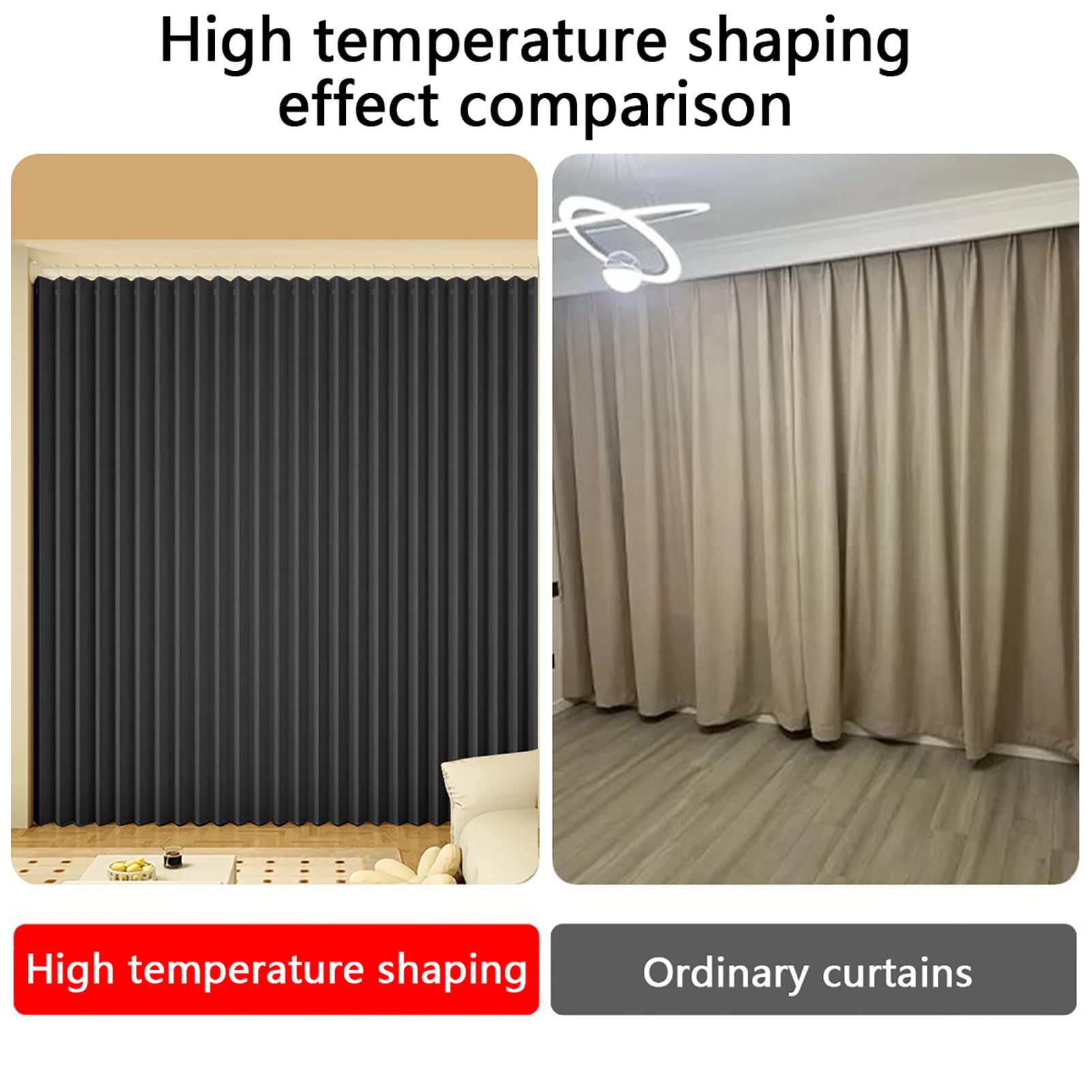 BOYOUTH Heavyweight Folding Accordion Shading Shower Curtains,Waterproof Fabric Pleated Partitions Privacy Bath Curtain for Bathroom Bathtubs Hotel Spa Decor,Dark Grey,44 x 77 inches - Image 4
