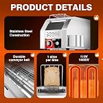 PYY- Commercial Toaster Conveyor 150Slices/H Restaurant Toaster for Bun Bagel Bread Heavy Duty Stainless Steel