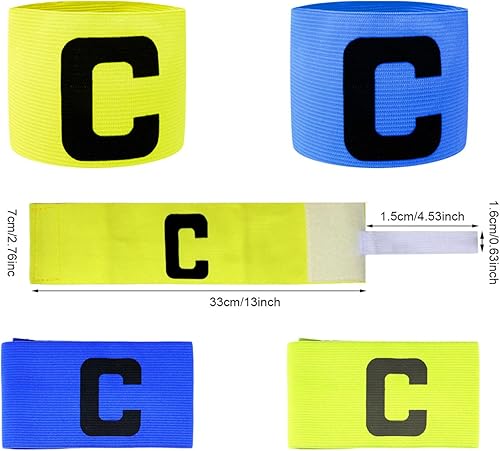 Miniatura 2 de Honbay 6 pulseras elásticas para capitán, fútbol y fútbol, deportivas, bandas ajustables para jóvenes y adultos, para competición o entrenamiento de