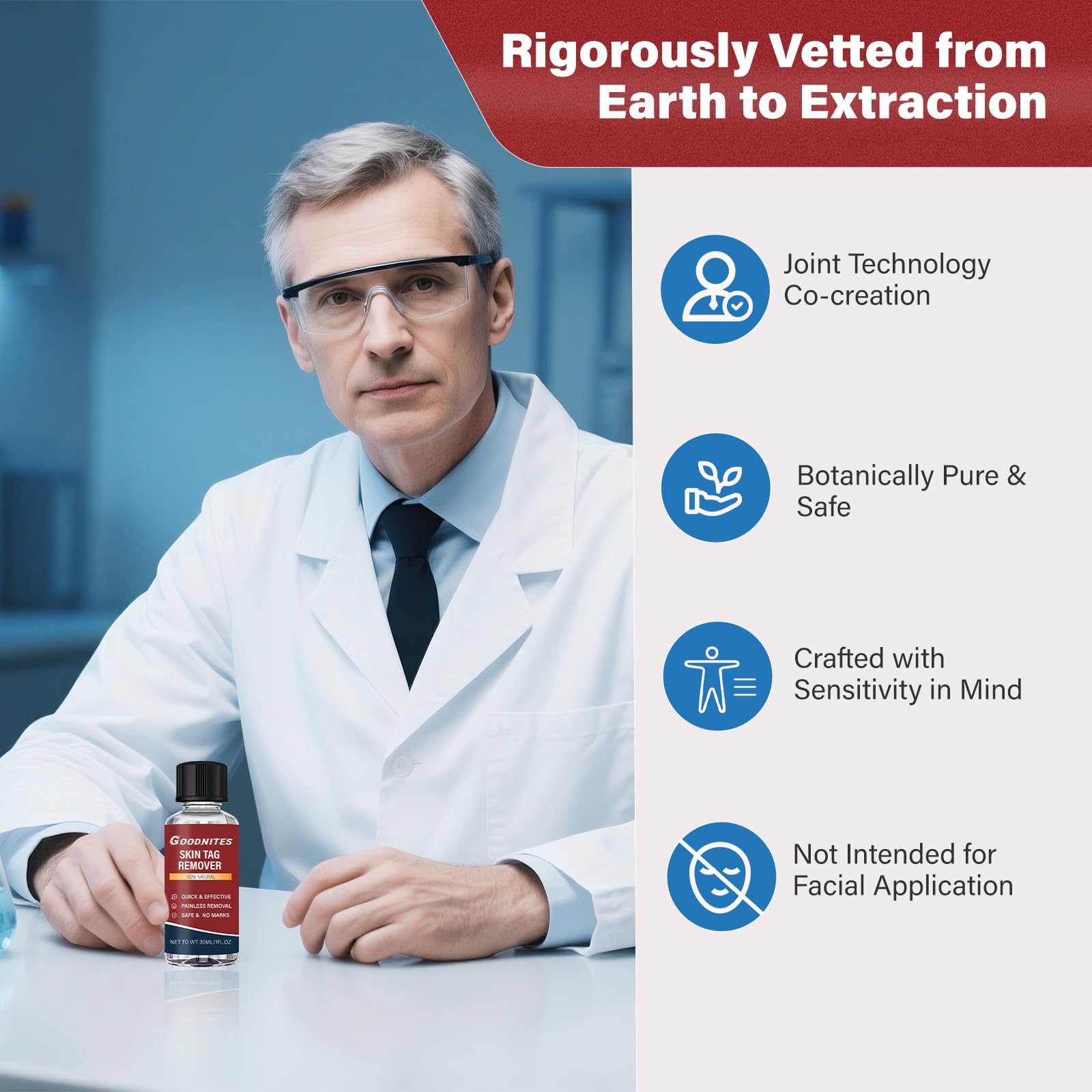 Image of Goodnites Fast-acting Skin Tag Removal Kit, Natural and Gentle Salicylic Acid Formula, Zero Pain Skin Tag Remover, Suitable for Neck, Underarms, Groin, Trusted by the Whole Family