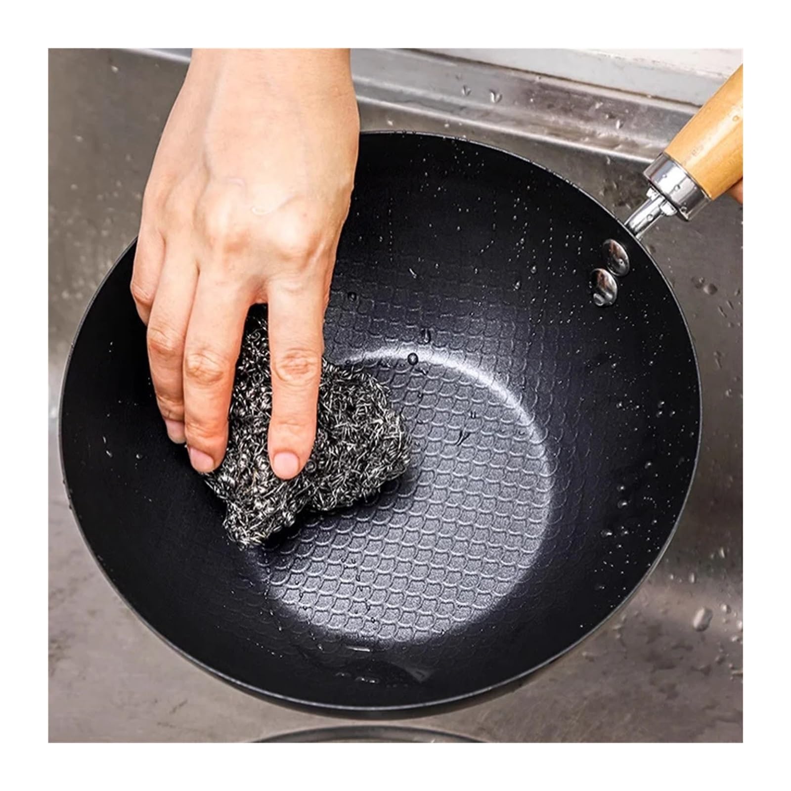 Compatibile con Mini Padella Antiaderente in Ferro, Padella, pentola, Padella per frittata, Wok, Utensili da Cucina (28 cm)