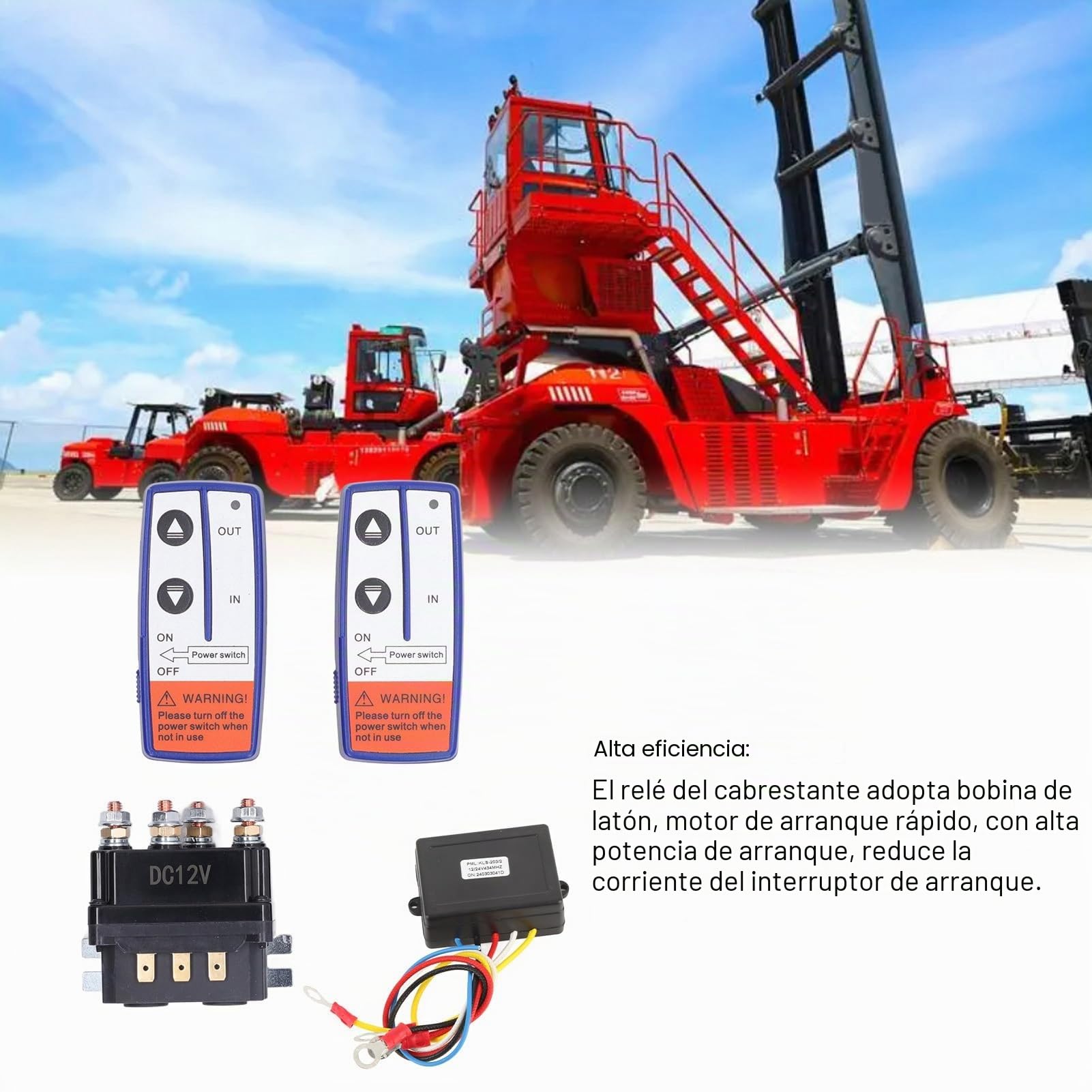 Mando A Distancia Inalámbrico para Cabrestante, Contactor de relé de Solenoide de Cabrestante de 12 V 500 A y Kit de Control Remoto de Cabrestante Inalámbrico de 2 Piezas con 6