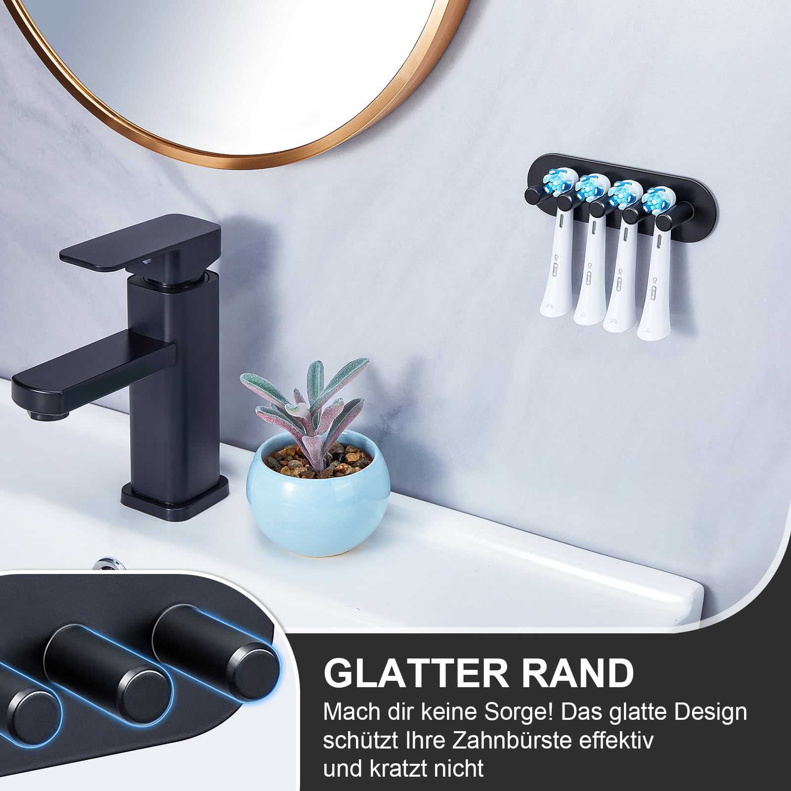 Acheter Porte-brosse à dents électrique mural porte-brosse à dents en métal socle pour rasoir étagère de rangement gain de place accessoires de salle de bain