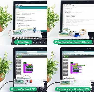 مجموعة أدوات البدء الأساسية LAFVIN لـ Raspberry Pi Pico وLCD1602 وSG90 مع البرنامج التعليمي