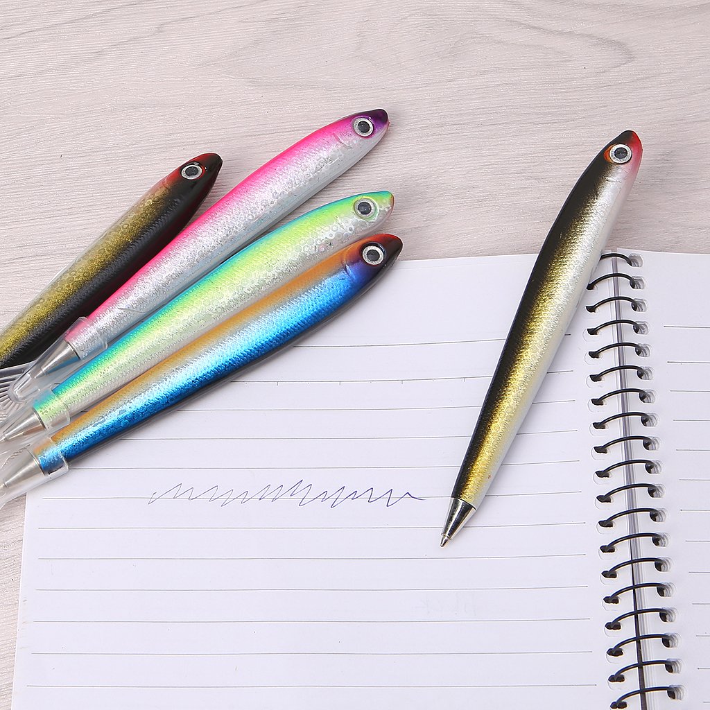 Lovely Fish Pen with Pen Cap Pocket Ballpoint Pen Blue Black Decompression Writing Pen Pen for Kid Student — view 8