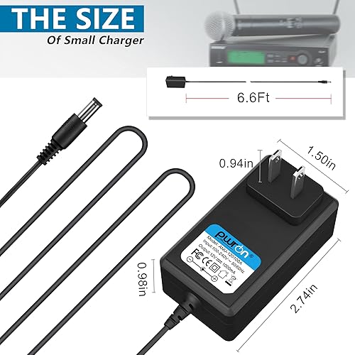 Miniatura 7 de PwrON Adaptador de CA compatible de 12 V para Shure SLX4 PGX4 BLX4 BLX88 BLX4R GLXD6 UABiasT PG4 PGX4 PGXD4 SLX4L P2T FP33 Receptores inalámbricos