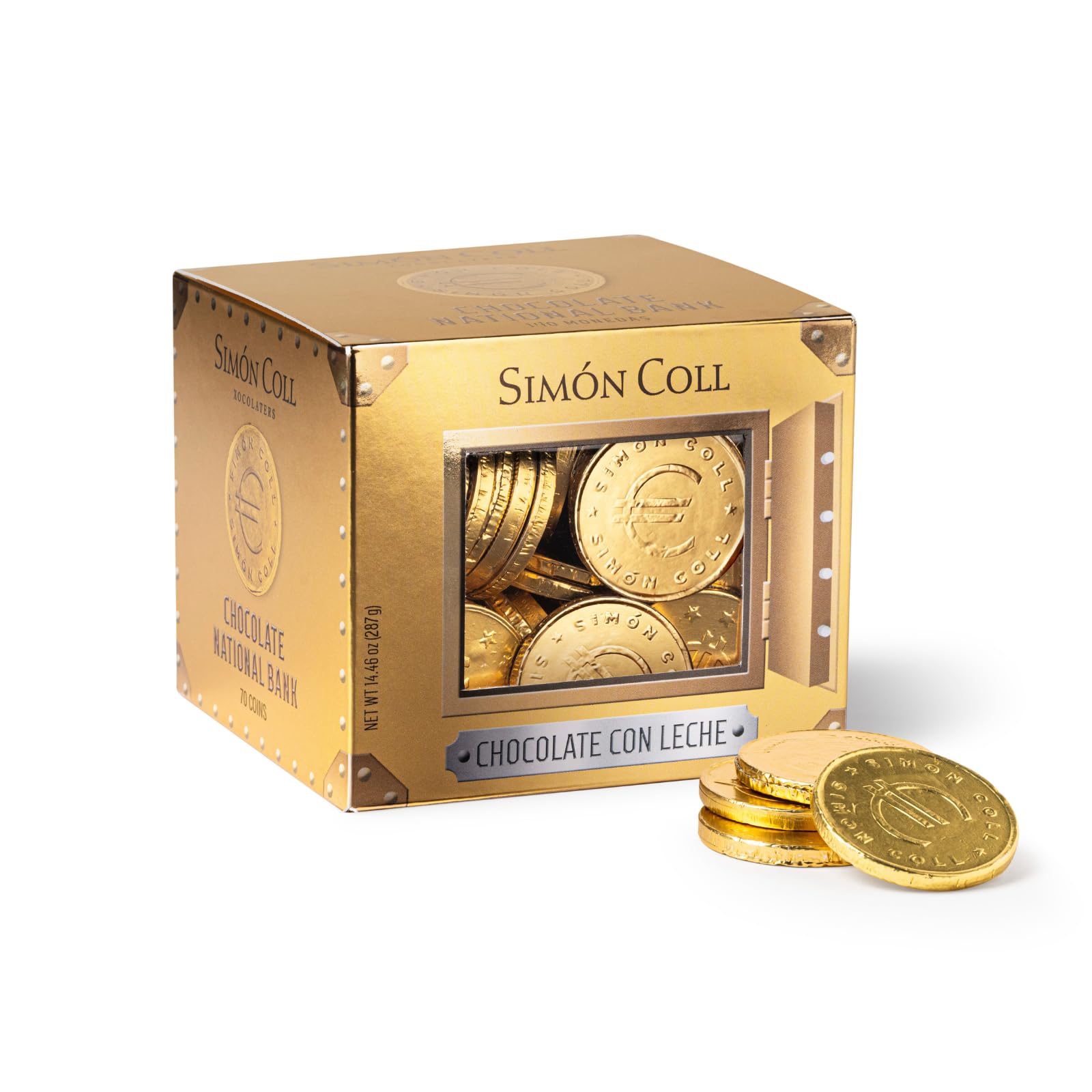Caja fuerte monedas chocolate con leche 287g - Simón Coll