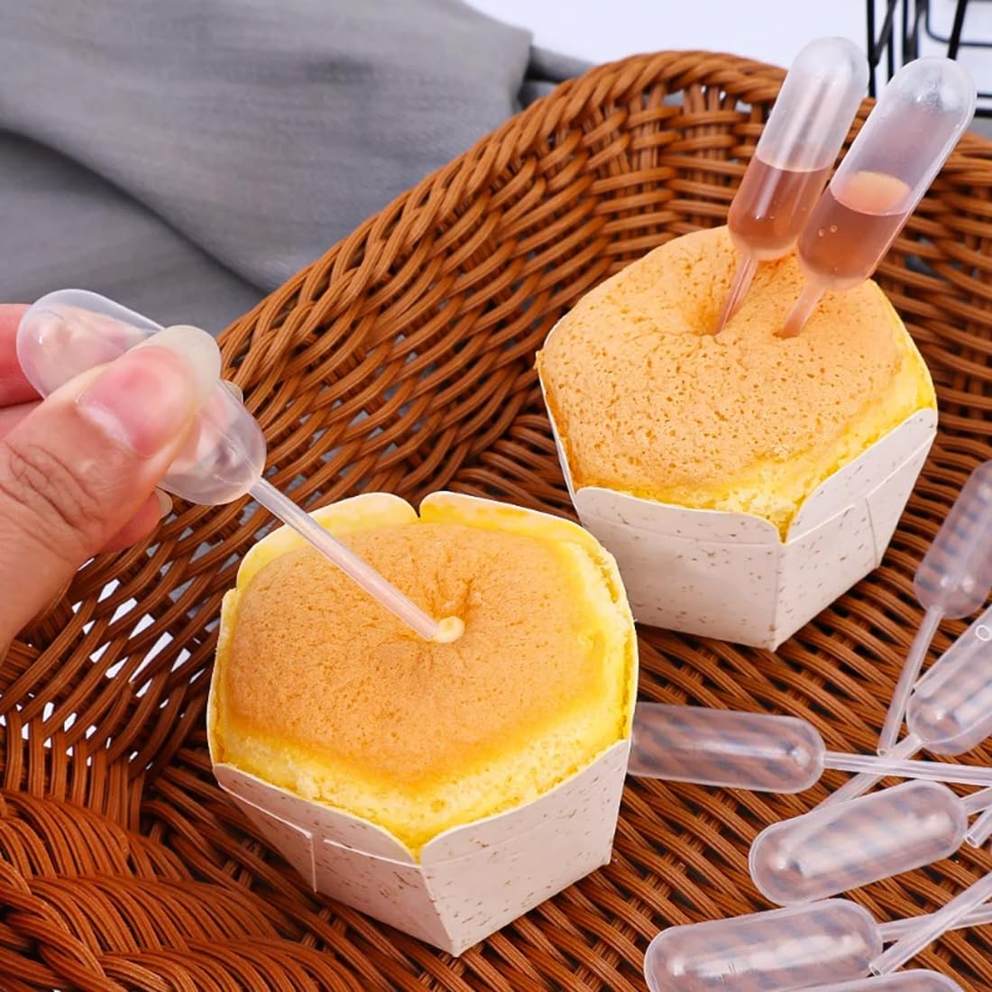 100 Pipettes Alimentaires 4ml En Forme De Cœur Et Rectangle - Décoration Cupcakes, Chocolats