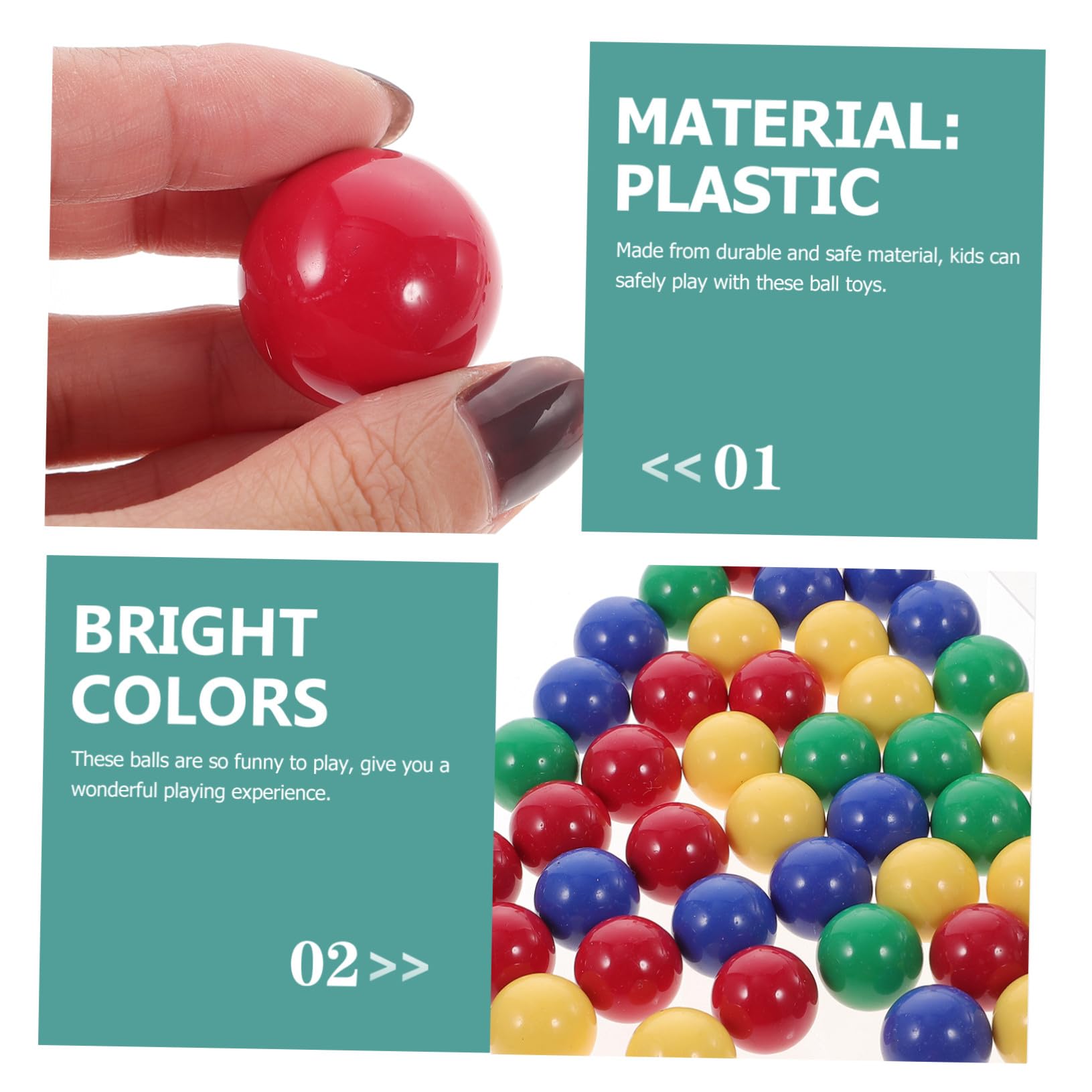48 Piezas de Bolas de Canicas de Plástico Sólido para Niños, Juguetes Educativos 25mm de Diámetro Ideales para Premios de Carnaval y Juegos Infantiles
