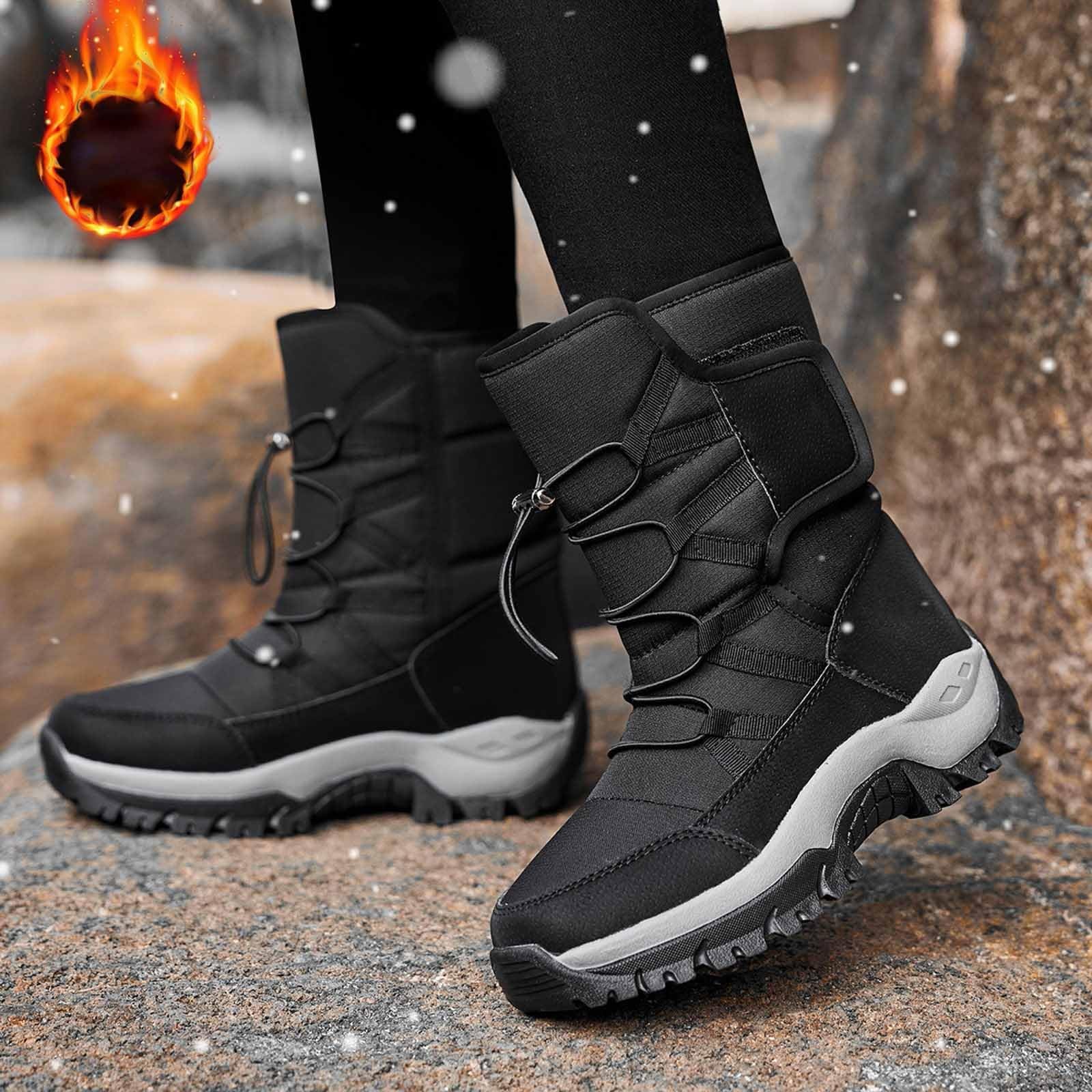 Scarpe Neve Donna Imbottiti Con Fodera Stivali Dopo Sci Antiscivolo Impermeabili Doposci Scarponi Termiche Calde Snow Boots Stivaletti Per All'Acqua Trekkin