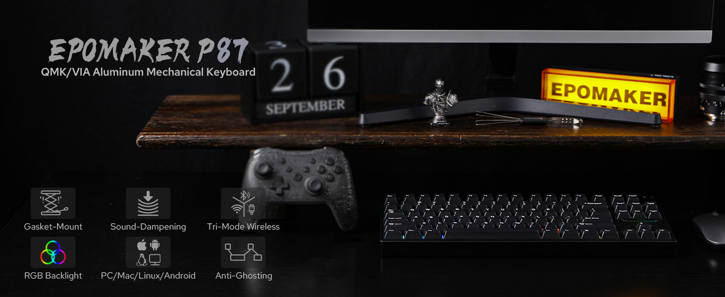 Amazon.com: EPOMAKER P87 TKL Aluminum Wireless Gaming Keyboard
