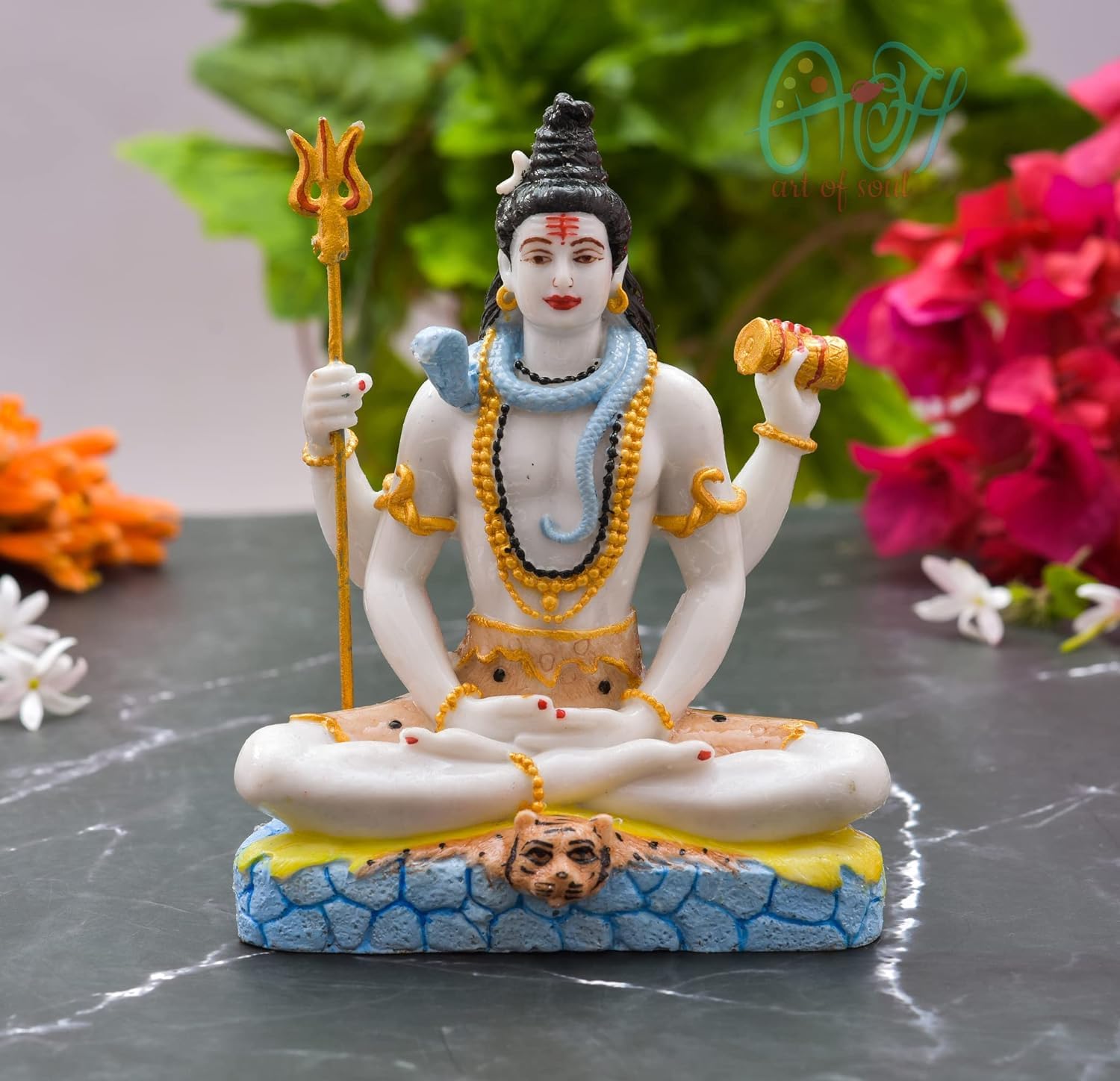 Statue de Shiva authentique en marbre pour purifier votre espace