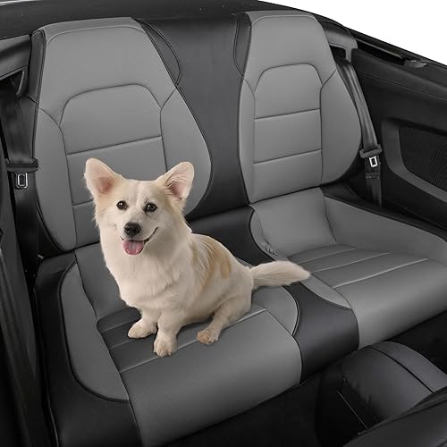 Miniatura 6 de coverdream Mustang - Fundas de asiento de automóvil de cuero personalizadas para Ford Mustang convertible 2015-2025 2026, respaldo de una pieza de