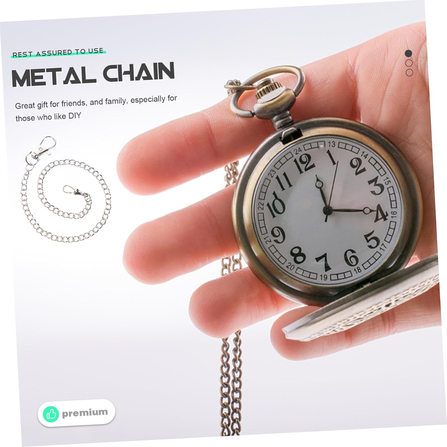 Ipetboom Metal Chain Pocket Watch Chain Decor for Clothing Jeans Accessories Stylish Lobster Clasp Attachment for Fashion Gifting