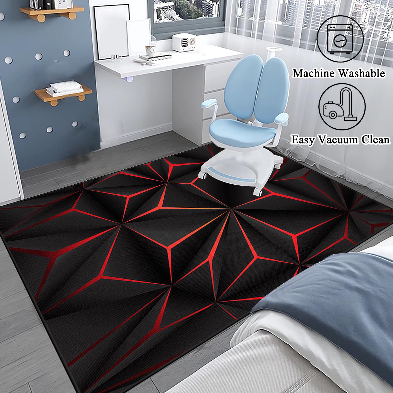 Tapis de Chaise Bureau Protège Sol sous Chaise Tapis de Protection de Sol Tapis protège-Sol Tapis Sol Bureau Tapis Chaise Gaming Tapis Protection Sol Chaise Bureau Antidérapant 80 x 100 cm