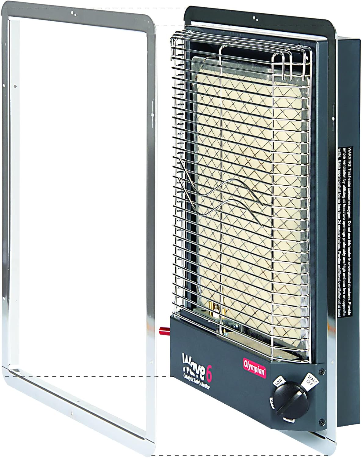 Camco Recess Mounting Kit for Olympian Wave 6 Heaters | Mounts Vertically or Horizontally | Chrome (57692)