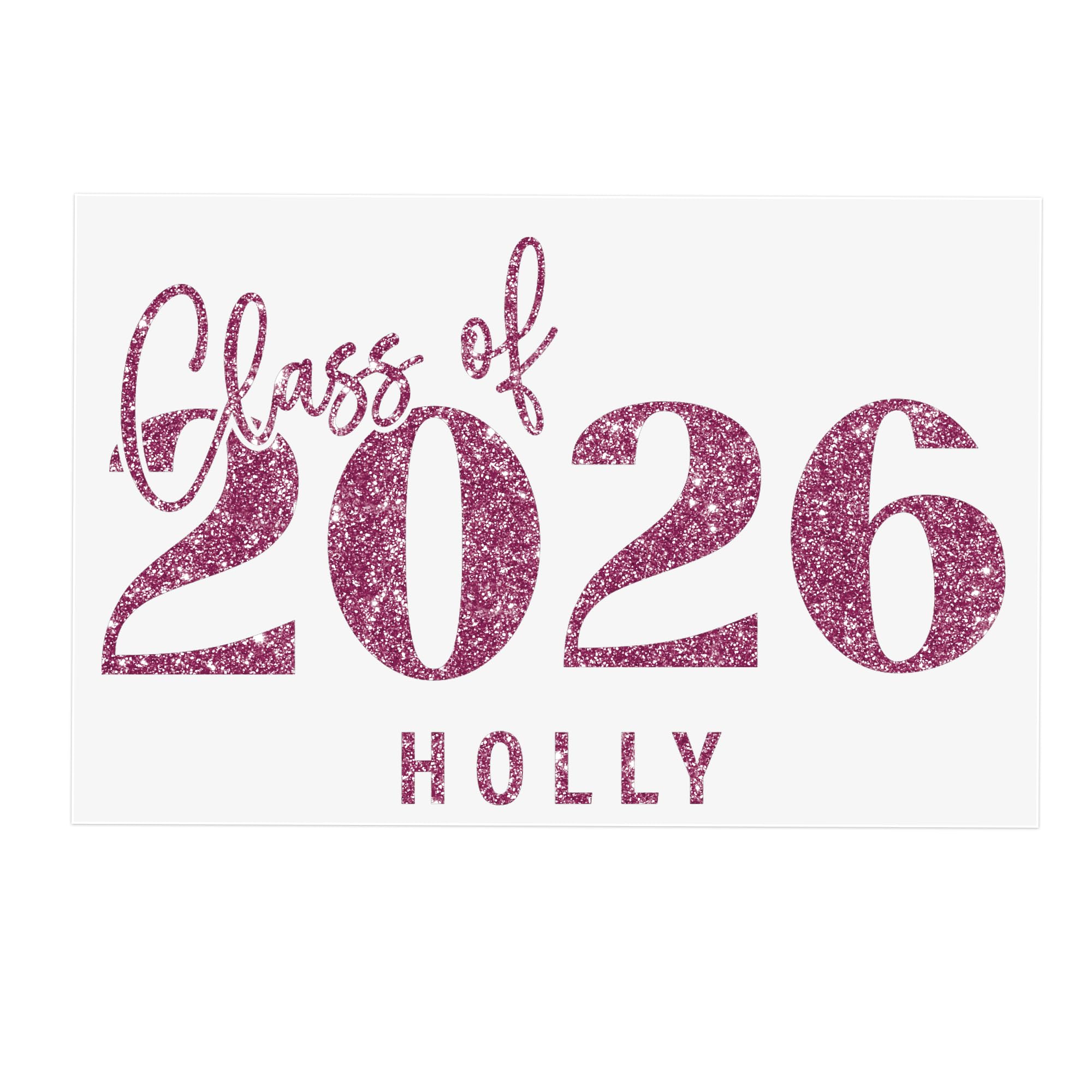 Custom Class of 2026 Name Iron-On Vinyl | Personalised School Leavers Transfer for Hoodies & T-Shirts