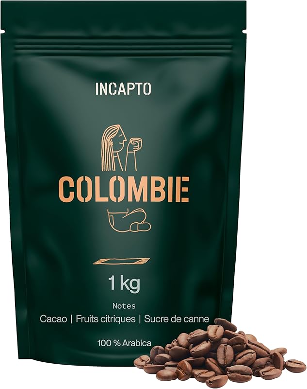Incapto Café en Grain de Spécialité 1kg | Origine Colombie | 100% Arabica | Café de Spécialité 84 po