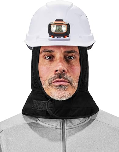 Miniatura 6 de Ergodyne - 16877 Forro para casco de invierno, carcasa exterior resistente al fuego, aislado, longitud de hombro, N-Ferno 6877, negro