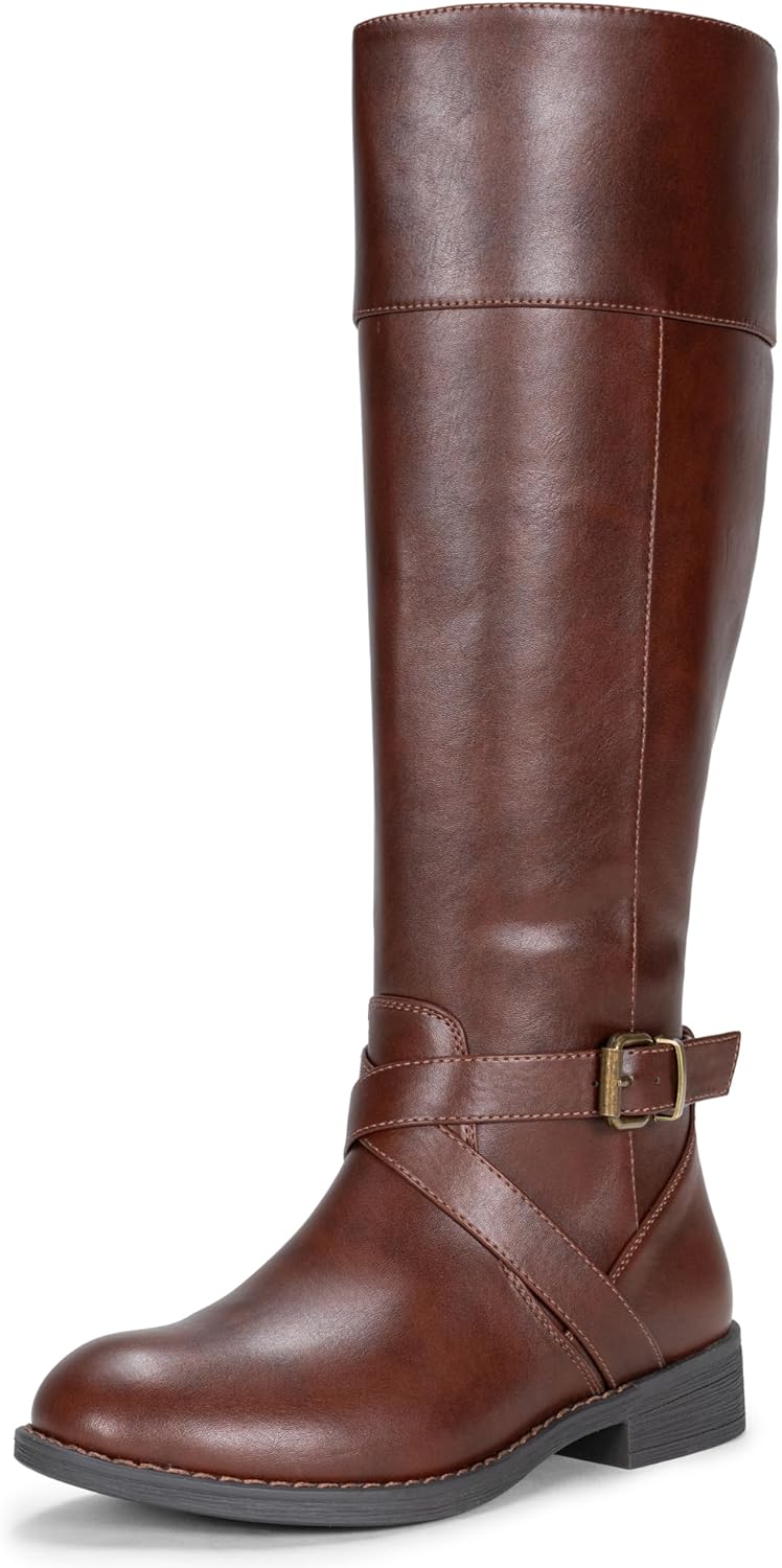 Vepose Women's 949 Knee High Boots,Tall Riding Boots Low Heel with Wide Calf and Wide Widths