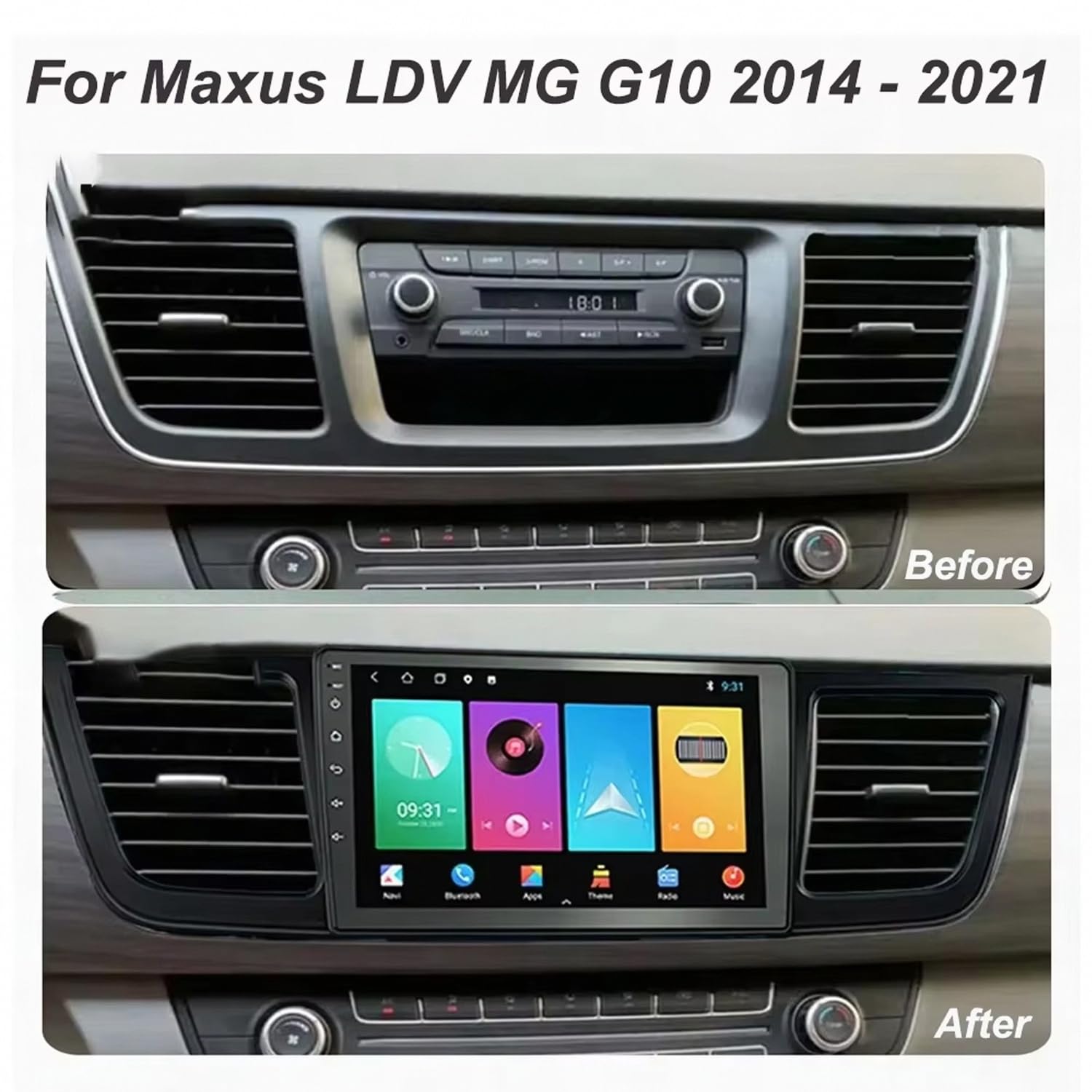 Touchscreen Auto Radio per Maxus LDV MG G10 2014-2021 Wireless Carplay Android Auto Stereo Bluetooth Ips con Pantalla Táctil con Gps Navigatore/Swc/Mirror, 8 Nucleo 6G+128G