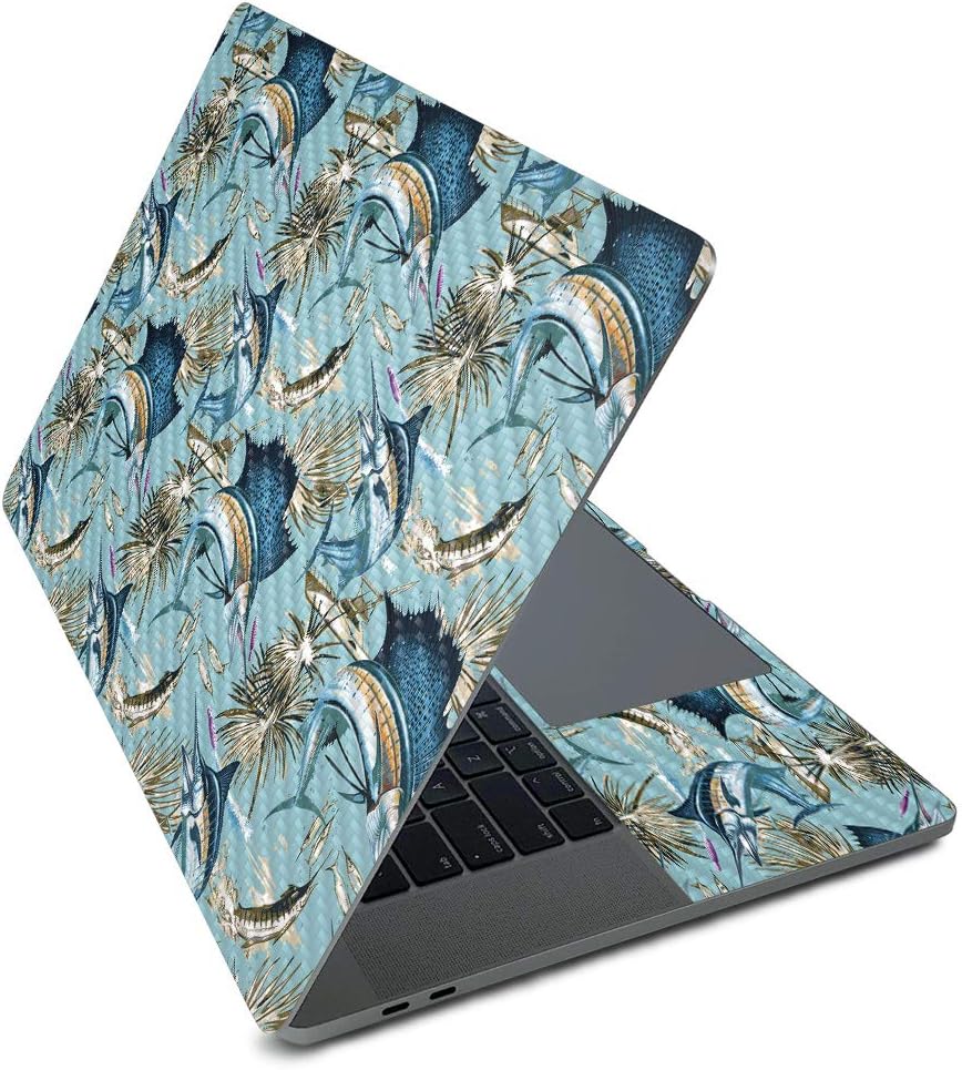MightySkins Carbon Fiber Skin for Apple MacBook Pro 16" (2020) - Island Fish | Protective, Durable Textured Carbon Fiber Finish | Easy to Apply, Remove, and Change Styles | Made in The USA
