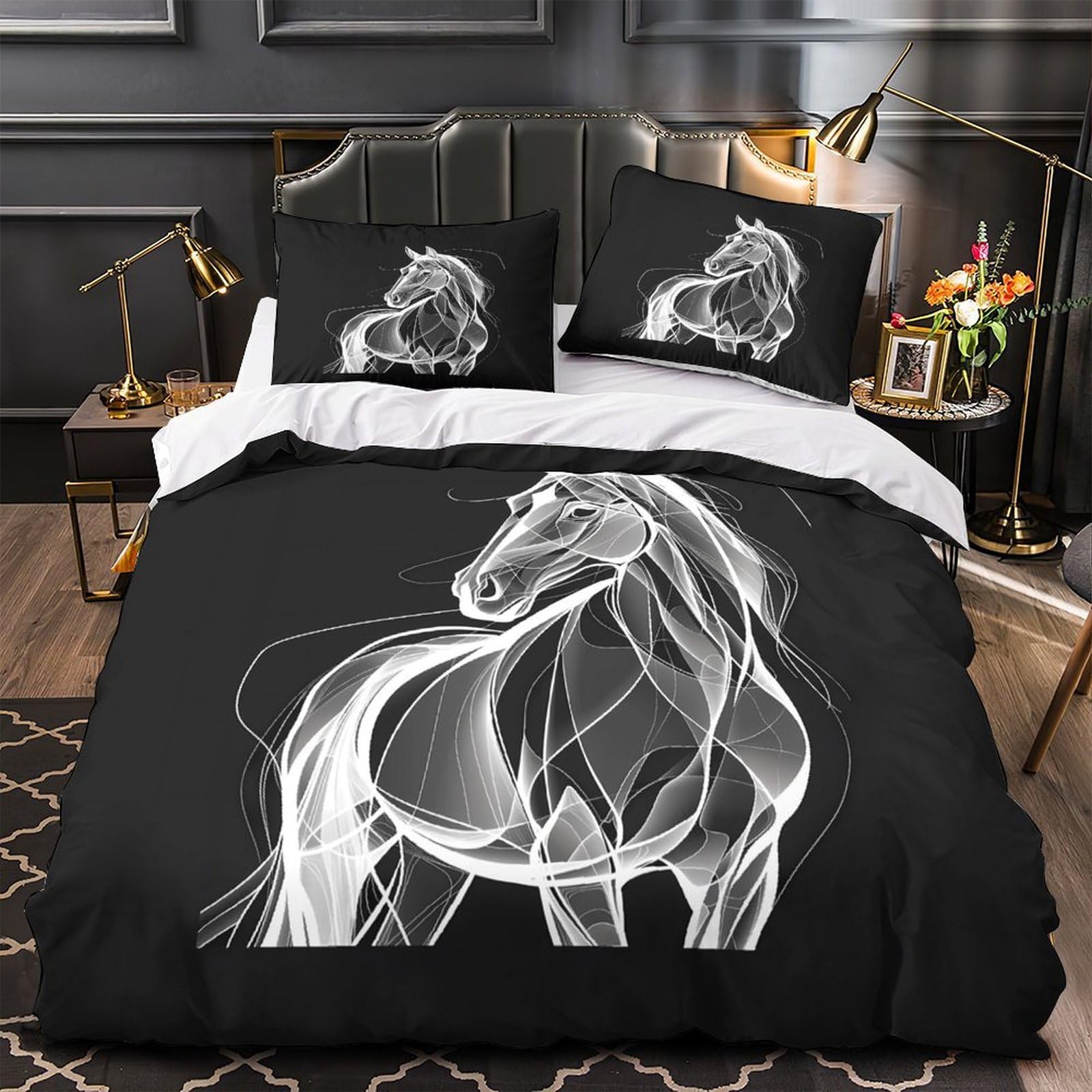 Housse de couette cheval entretien facile pour en finir avec le repassage de la parure de lit