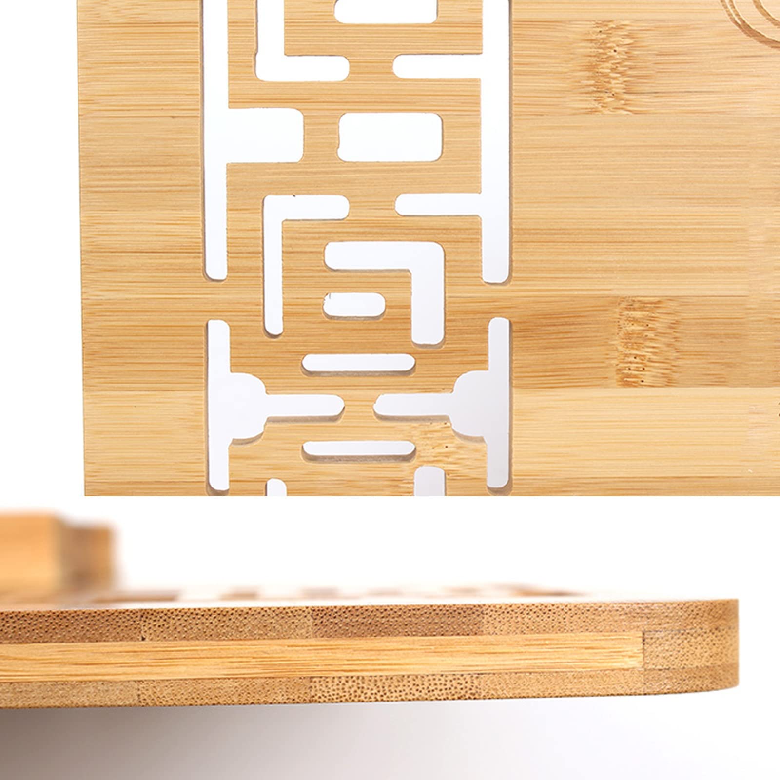 HJXGQJM Atril De Madera De Sobremesa,Bambú Soporte for Libro De Cocina, Plegable Soporte con Respaldo Ajustable & Patrón Elegante for Libro De Cocin Y Receta(Ordinary Board)