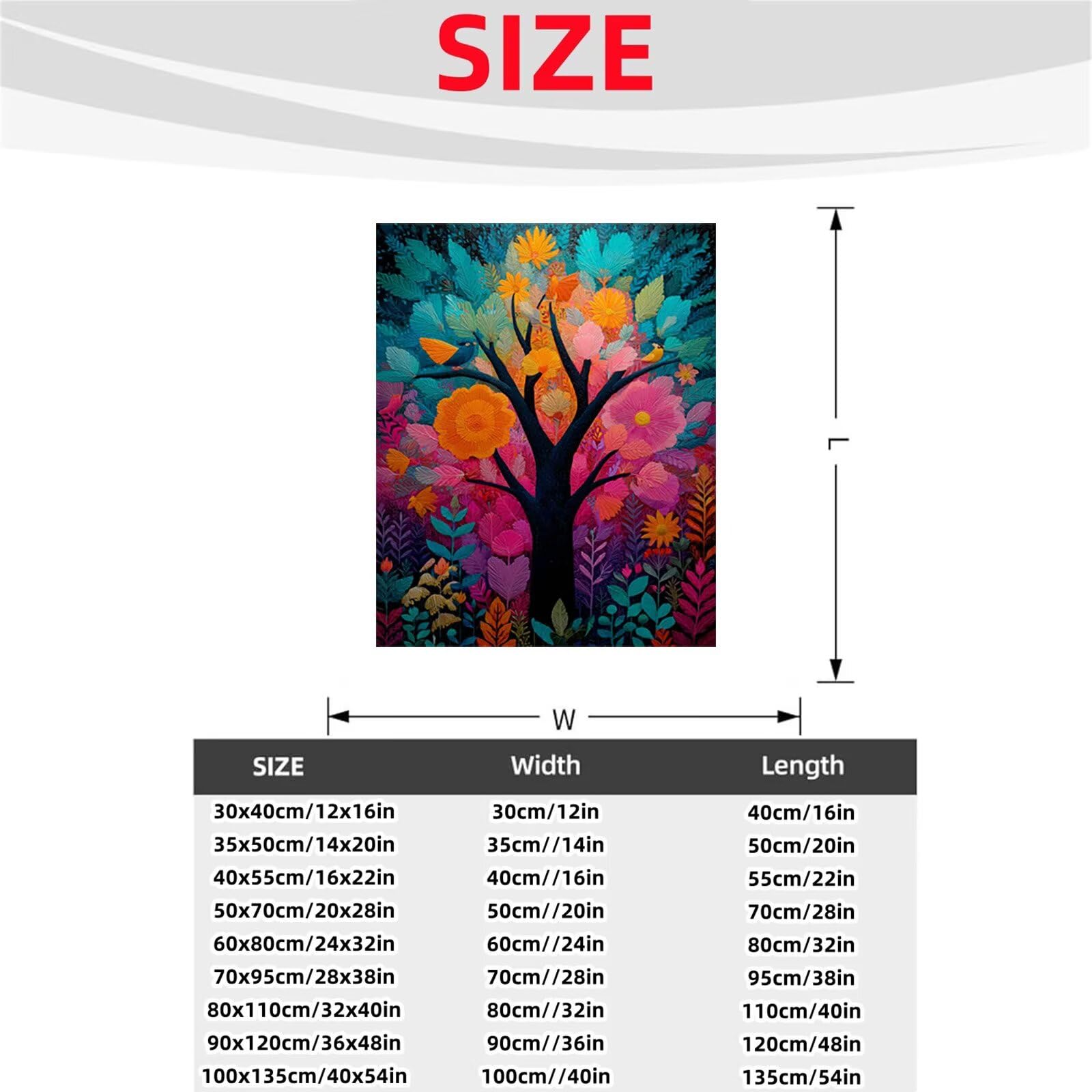 Drzewo Malarstwo Numery Dorosły Ptak Malarstwo Numery Dzieci 80x110cm, Aktywność Ręczna Dorosły Malarstwo według numerów Wodoodporna Przejrzystość Kolor Płótno 36 Kolory Akrylowa Farba i Pędzel