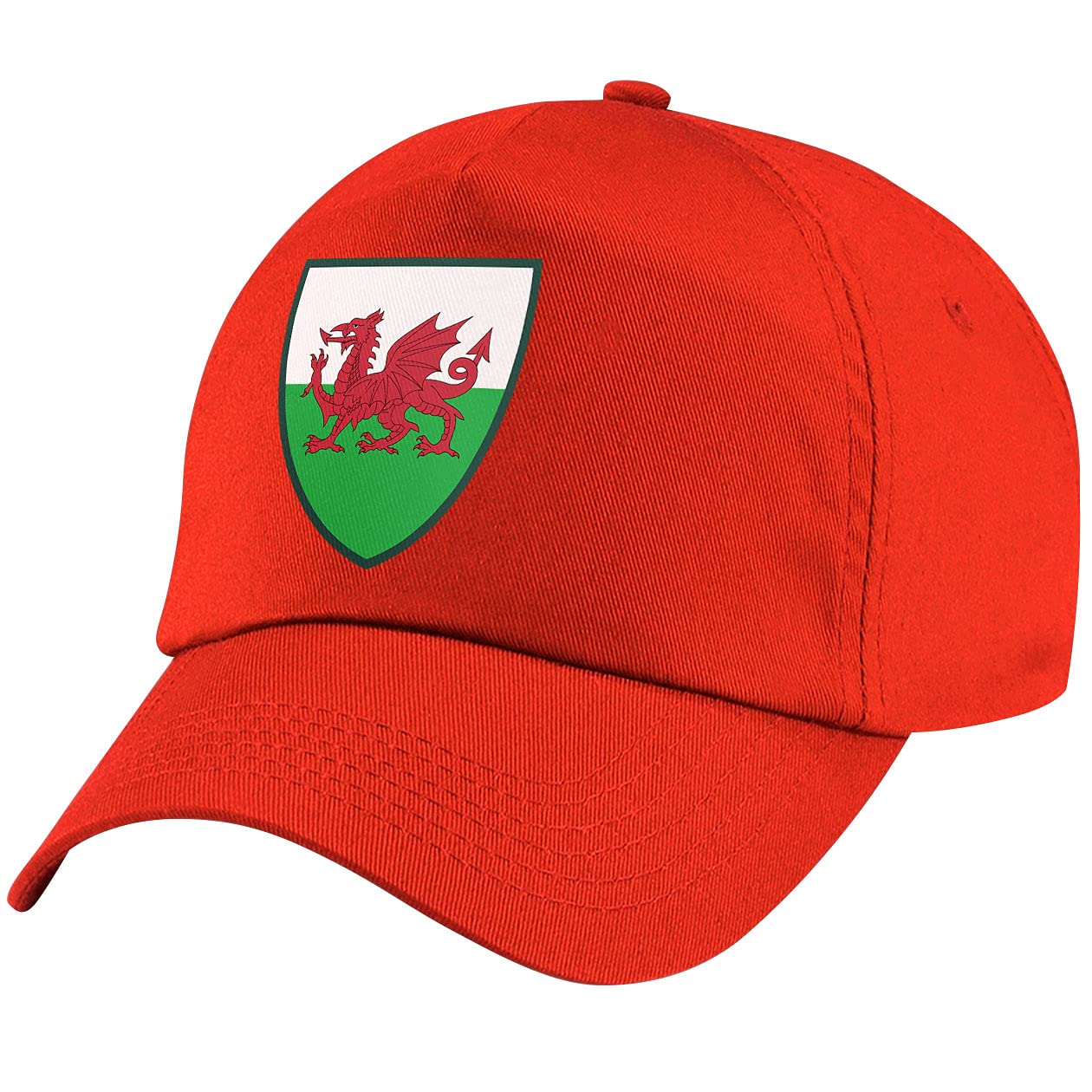 Footeez Unisex Kids Red Kids Wales Football Baseball Cap Welsh Hat Team Game Cup (, One Size)