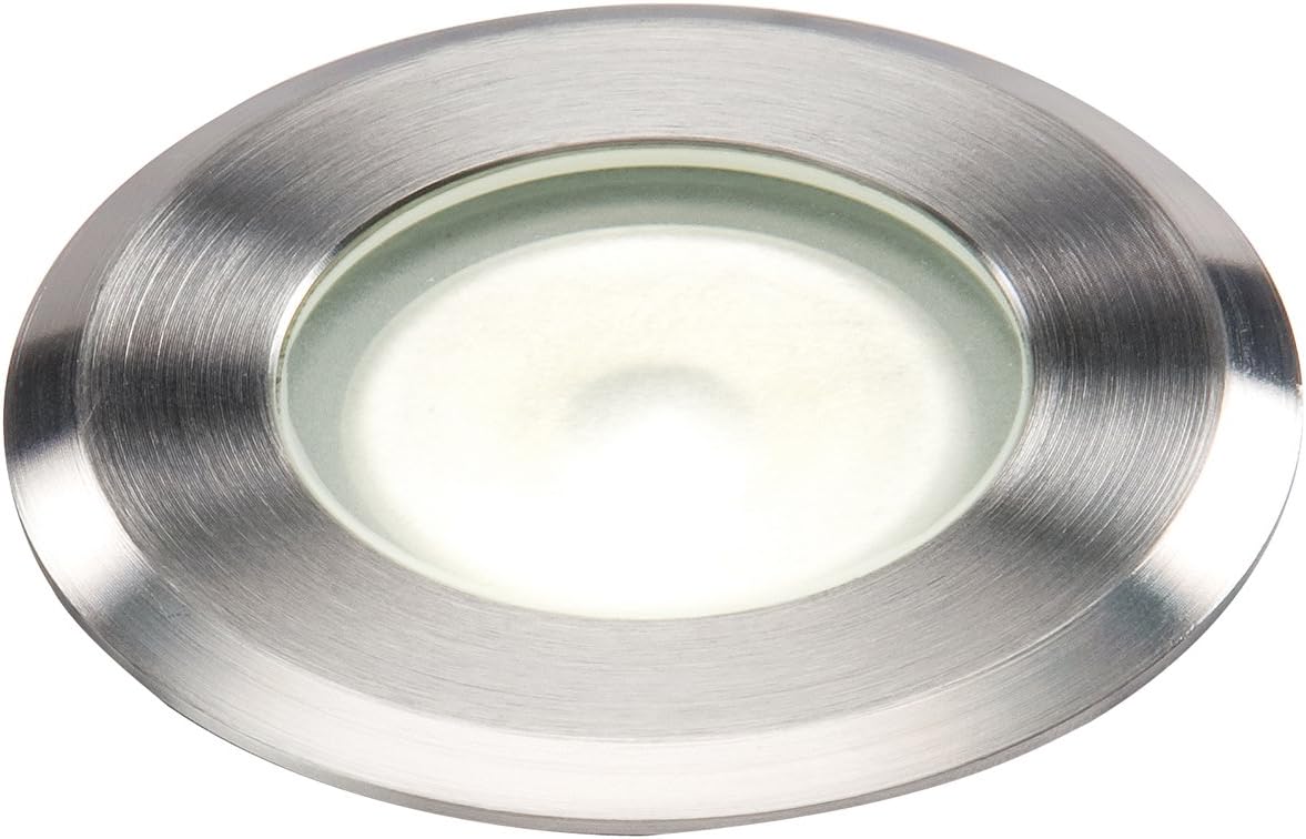 Knightsbridge IP65 High Output LED White Mini Ground Light with Cable, Metal, 1 W, Silver