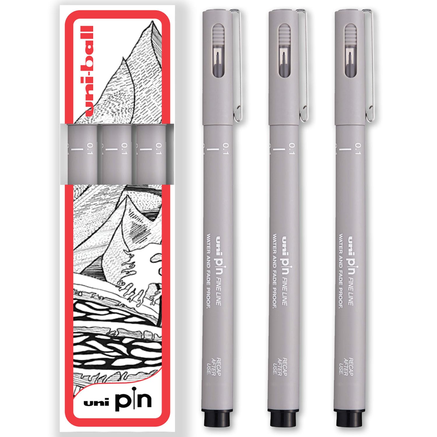 uni-ball PIN Fineliners Fine Tipped Writing Pens Water Fade Resistant  Ink Ideal for Sketching, Scrapbooking, Outlining, Art, Technical Drawing