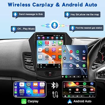 Android Car Radio for Ford Fiesta 2009-2014, 9.7 inch Stereo Support Wireless Carplay & Android Auto/GPS/WiFi/HiFi Audio/Bluetooth 5.0/FM RDS Radio/SWC
