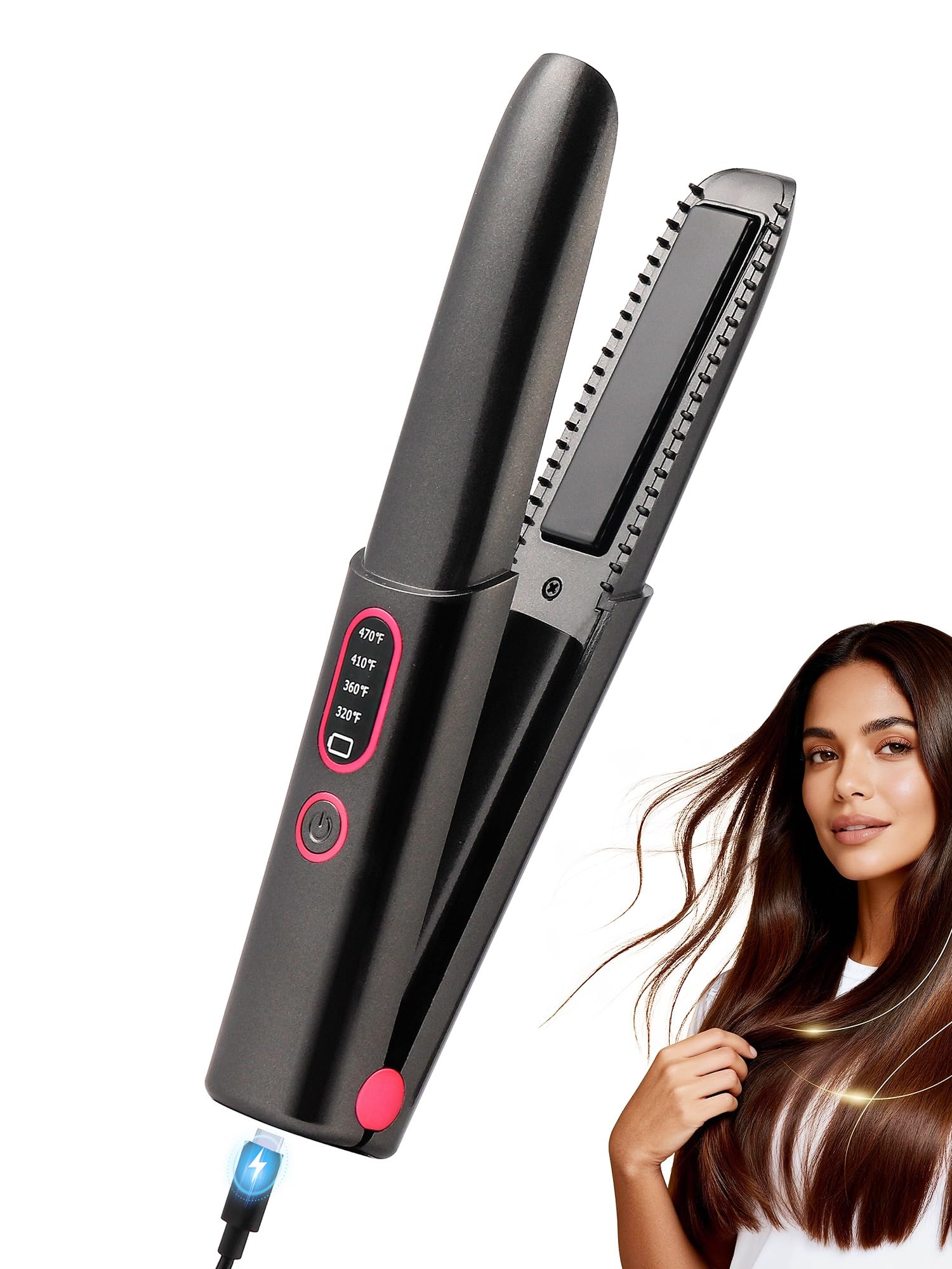 Mini Cordless Hair Straightener Rechargeable