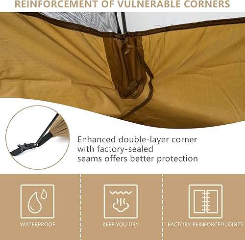 Miniatura 5 de BISINNA Tienda de campaña para 2 personas, ligera, impermeable, 3 estaciones, con poste de aluminio para montañismo al aire libre, senderismo, viajes