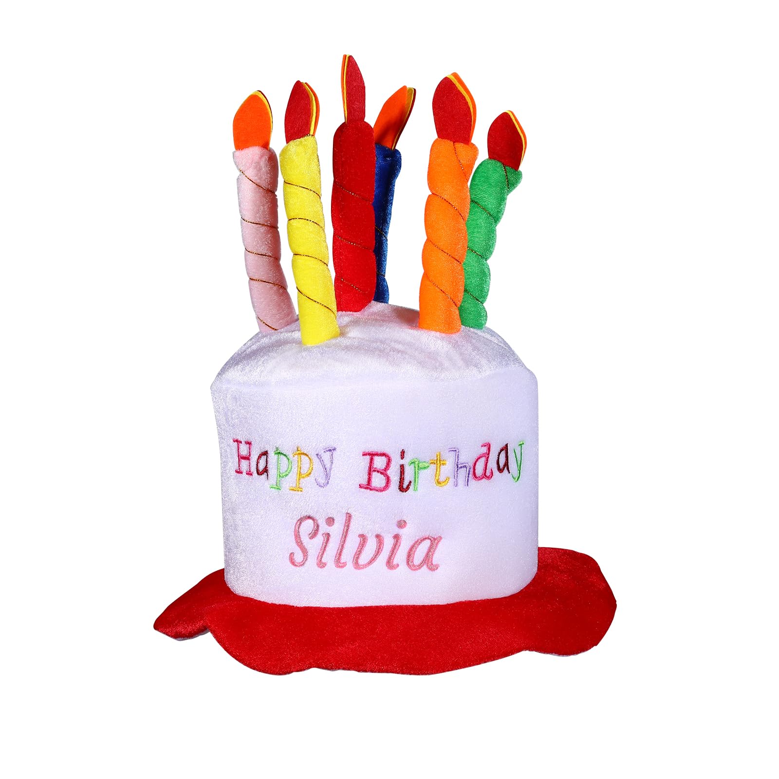 Gaosh Personalised Birthday Crown for Boys and Girls with Embroidered Name Cotton Children Birthday Headband with Numbered 0–9 Adjustable Straps Birthday Hats Party Decoration (White)
