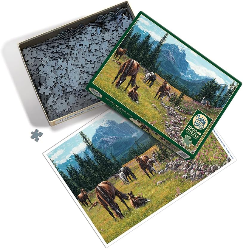 Cobble Hill 1000 Piece Puzzle - Horse Meadow - Sample Poster Included