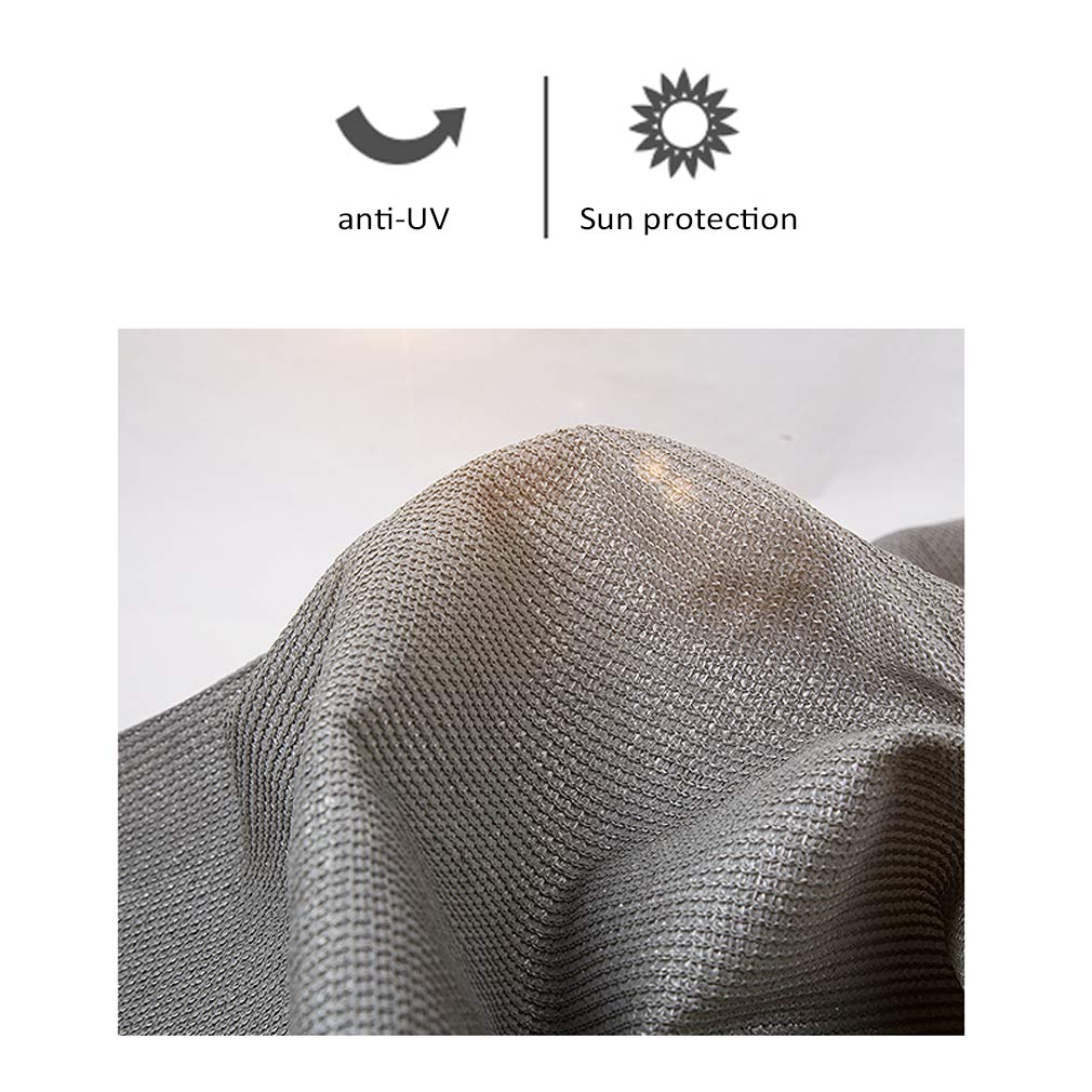 HDPE-Sonnenschutztuch | Grau, alle Größen, Hof: 90 % atmungsaktiv, Kupferschnalle, D-String(3x3m/9.8x9.8ft)