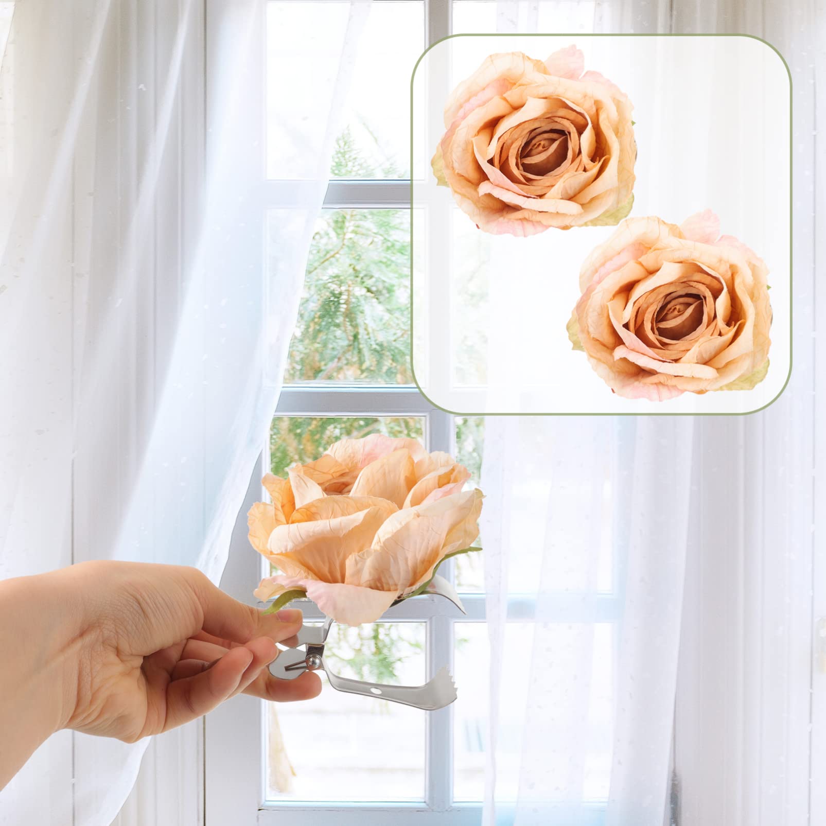 ABOOFAN Lot De 4 Embrasses De Rideaux À Motif Floral Clips Décoratifs pour Rideaux pour Salon 2 Pièces X 4