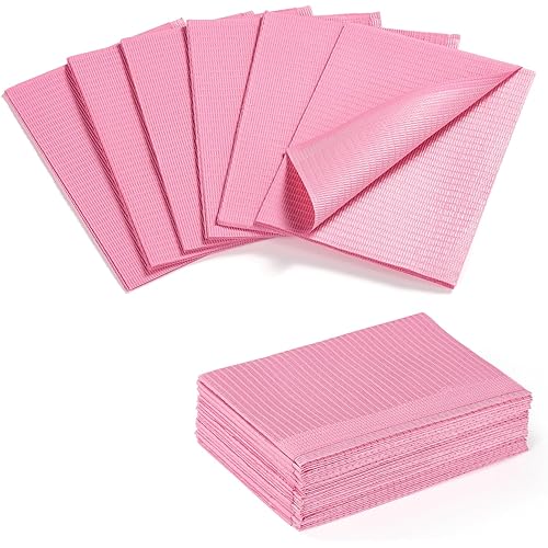 Etercycle Disposable Nail Mats - 20Pcs Fordable Nail Art Table Mats for Table Acrylic Nail Practice Sheet, 3 Ply Waterproof 13" X 18" Clean Pads Nail Art Accessories (Pink)