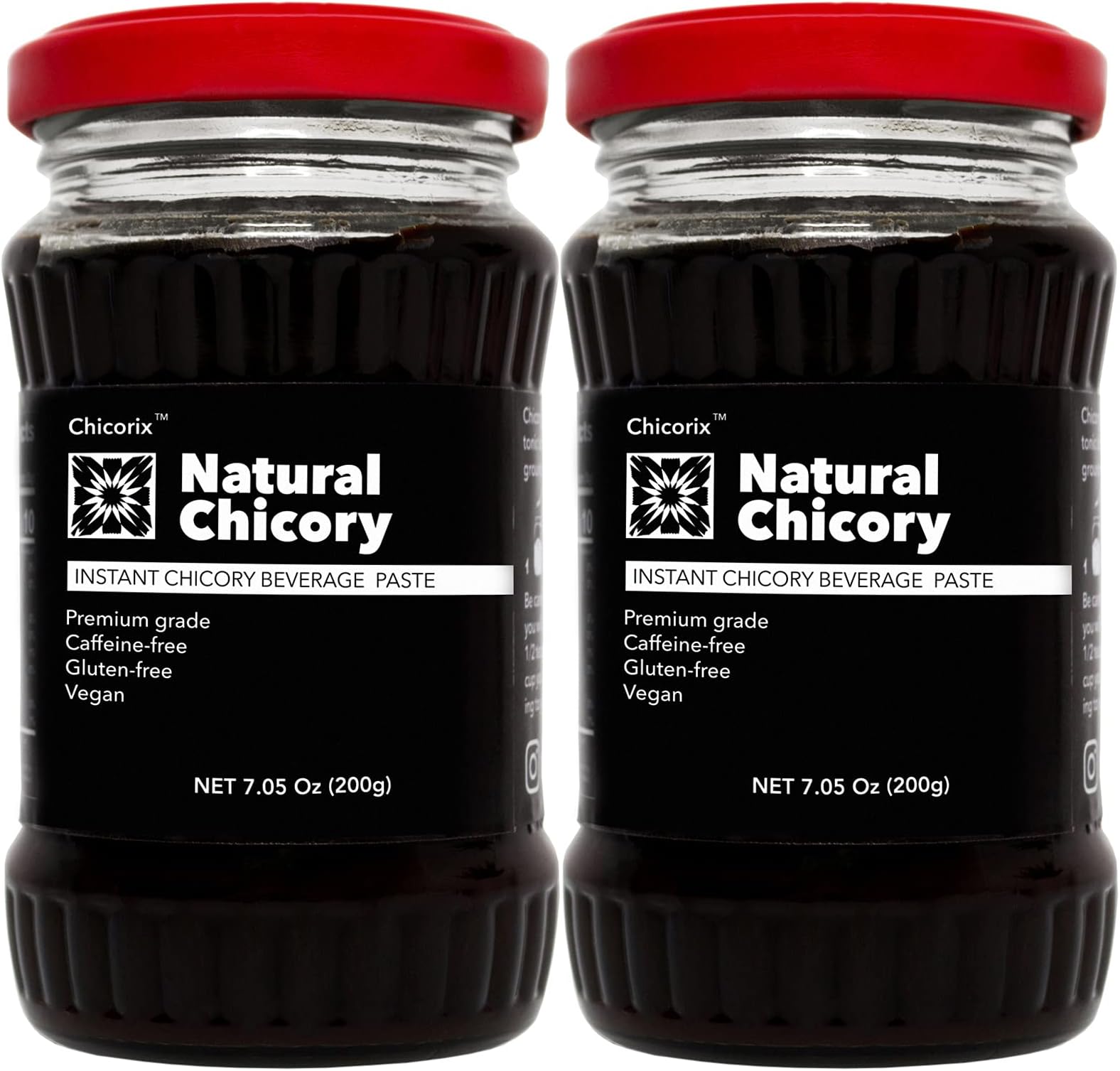 Chicory Root Coffee, Coffee Substitute Caffeine-Free - Inulin Fiber (7 Ounces) x 2 Jars (14 oz total)
