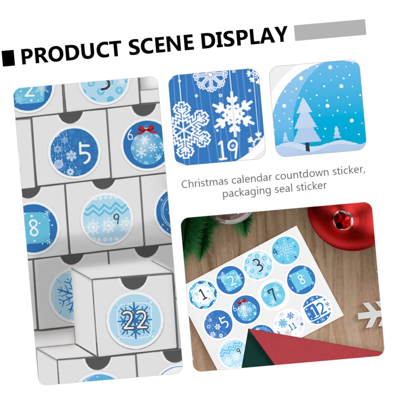 PRETYZOOM 140 Fogli Adesivi del calendario di Natale adesivi con i numeri del calendario dell'avvento adesivo numero conto alla rovescia di natale adesivi natalizi stickers natalizi Blue