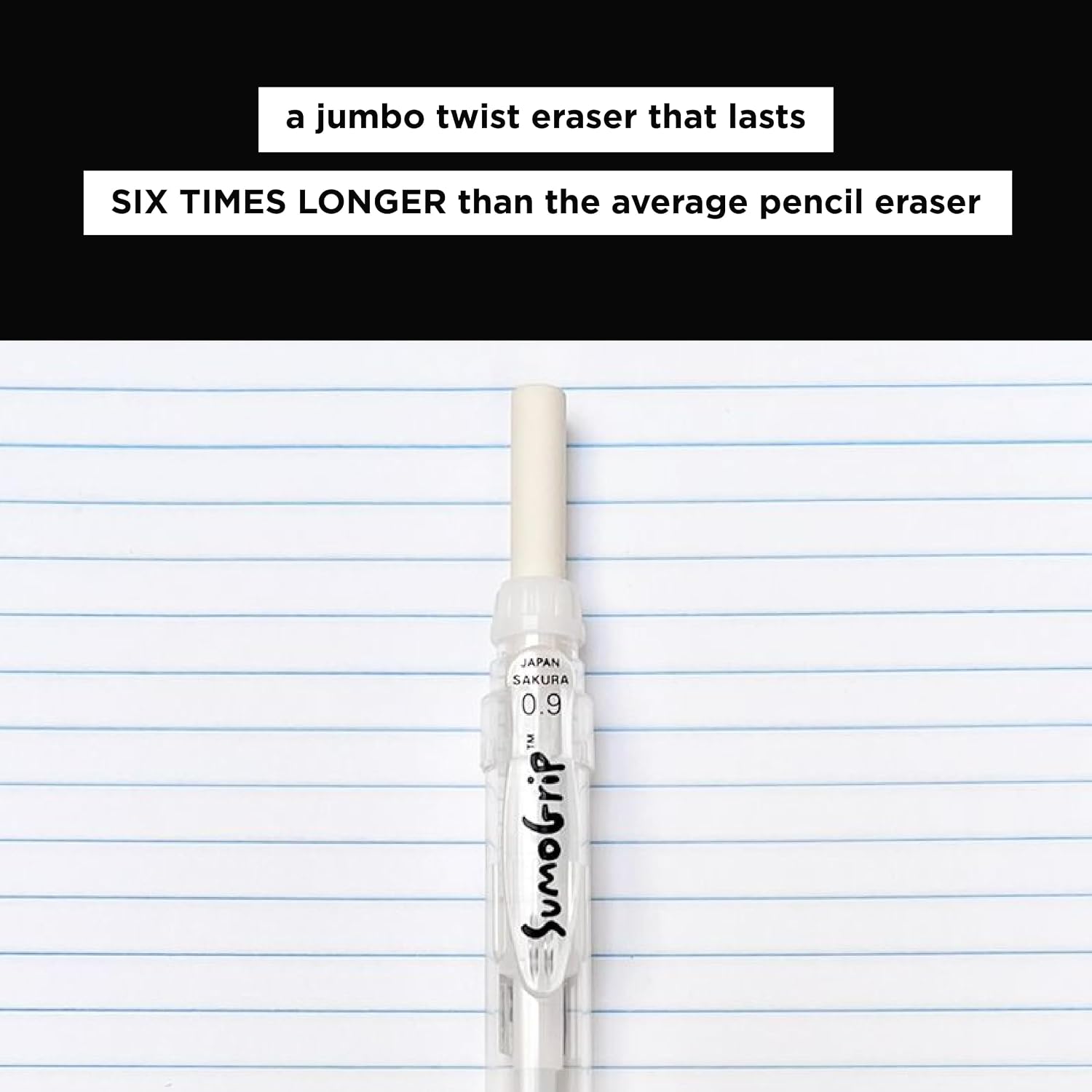 SAKURA SumoGrip Pencil with Comfort Grip - 0.7 mm Ergonomic Mechanical Pencil - Clear Gray - 3 Pack | Comfort Grip Pencil, Jumbo Twist-Out Eraser Lasts Longer, Recommended by Physical Therapists, Ergonomic Feel