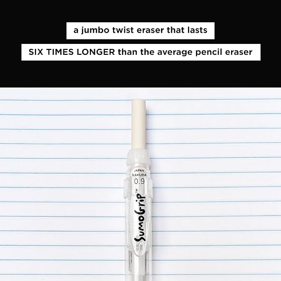 Sakura SumoGrip Ergonomic Mechanical Pencil, 0.9 mm, Clear, 3 Pack