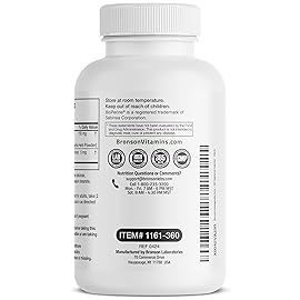 Bronson Ashwagandha Extra Strength Stress & Mood Support with BioPerine - Non GMO Formula, 360 Vegetarian Capsules