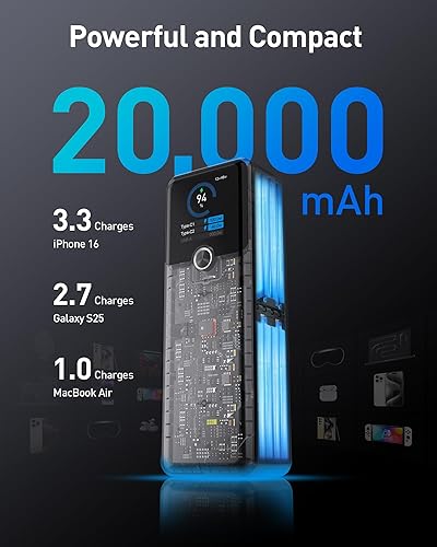 Miniatura 3 de Banco de energía para laptop, 20000 mAh, cargador portátil de 3 puertos con carga rápida de 140 W, pantalla inteligente, para exteriores, compatible