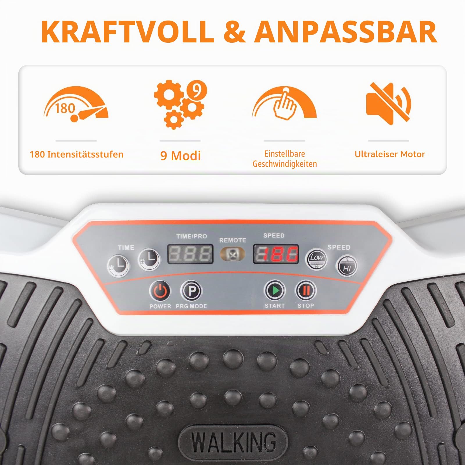 Leogreen Plateformes Vibrantes Fitness Vibrationsplattformen und oszillierende Plattformen, weiß/schwarz, 69 x 39 x 13 cm