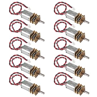 DIANN 10pcs Mini Micro N20 Gear Motor DC 3V-6V Slow Speed Full Metal Gearbox Motor with 1.25mm 2 Pin Connector for DIY Robot Car