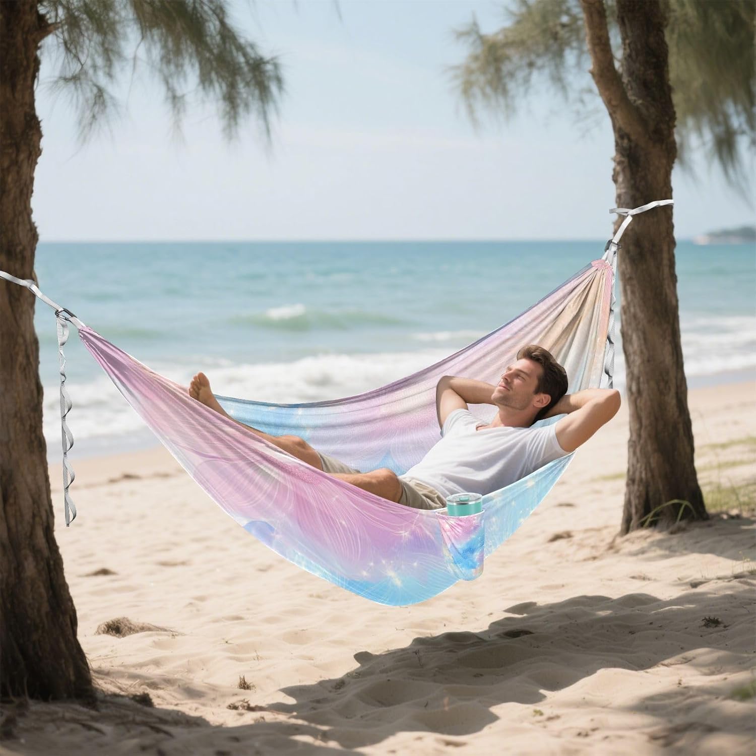 Beautiful Flowers Hammocks for Camping with Tree Straps Cloth Hammock for Camping & Hiking Essential