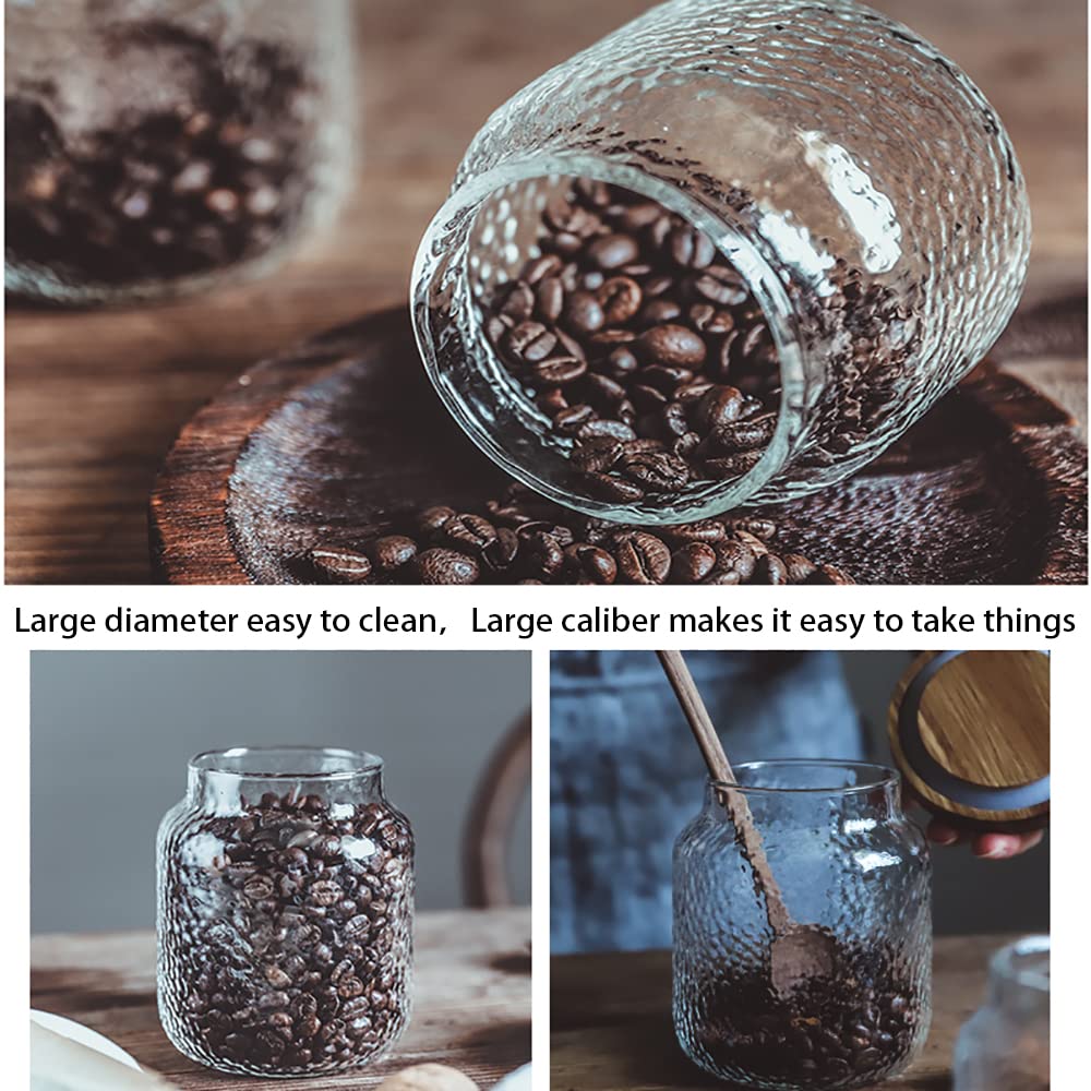 Barattolo, barattoli di vetro, contenitori for alimenti, confezione da 4 barattoli di vetro ermetici, con coperchi ermetici Contenitori in vetro da cucina for caffè, farina, zucchero, biscotti, spezie